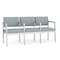 Lesro Lenox Steel 3 Seater with Center Arms, Ash (Blue) Seat, Ash Back, 64.5 W 24.5 L 32 H LS3103 - alternate 1